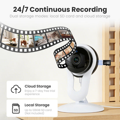 Woomo 2K Indoor Camera for Pet & Baby Monitoring, 1296P Clear View, Motion Alerts & Night Vision, 2-Way Audio, Easy Setup Home Security Cam, Alexa & Google Home Compatible, 2.4G Wi-Fi, 1 PACK