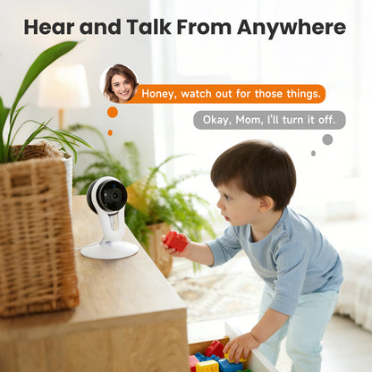 Woomo 2K Indoor Camera for Pet & Baby Monitoring, 1296P Clear View, Motion Alerts & Night Vision, 2-Way Audio, Easy Setup Home Security Cam, Alexa & Google Home Compatible, 2.4G Wi-Fi, 1 PACK